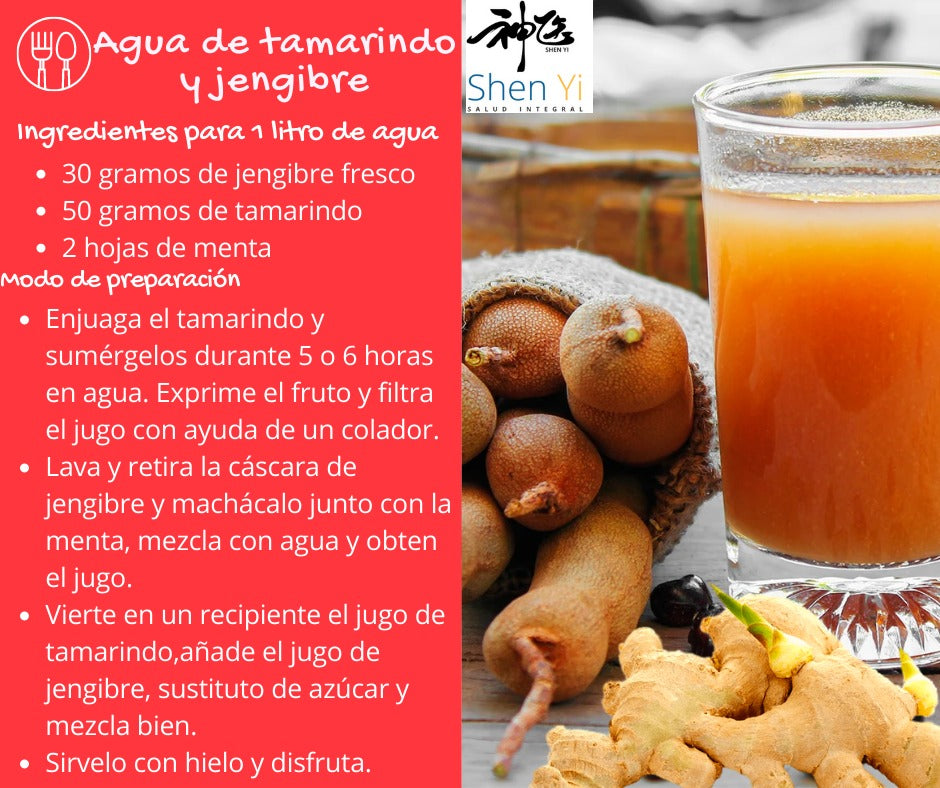 Agua de tamarindo con jengibre